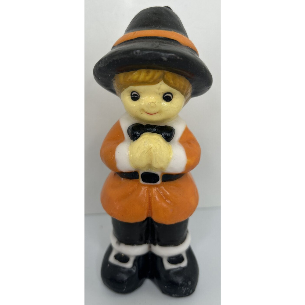 Vintage Pilgrim Boy Thanksgiving Candle 5.5" SKU‎ H211